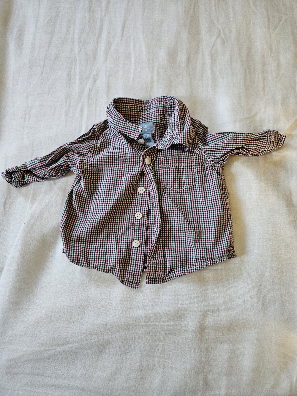 GAP Baby Plaid Button-Down Shirt in Red, Blue & Green